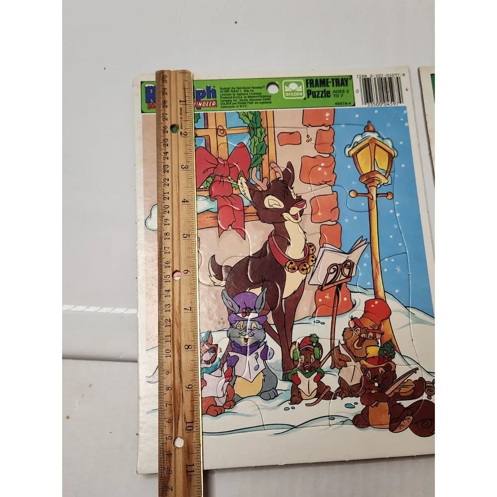 Vintage Rudolph & Frosty Frame‑Tray Puzzles Complete